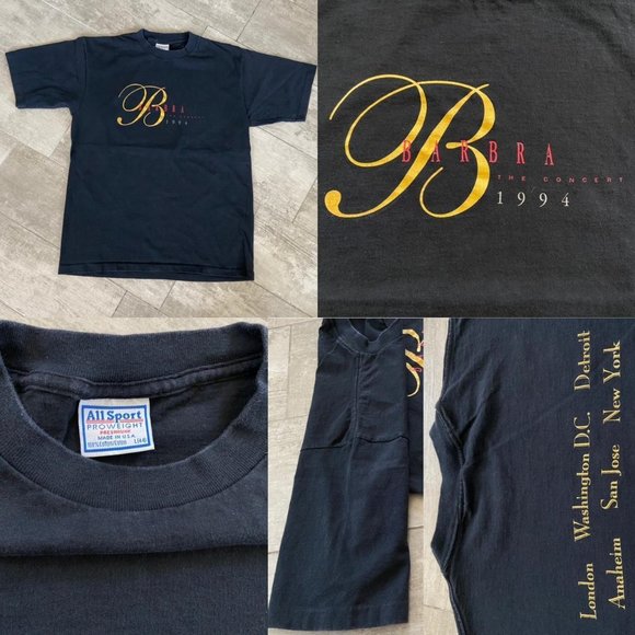 Barbara Streisand American Singer Black short sleeve crewneck concert T-shirt - Picture 4 of 4